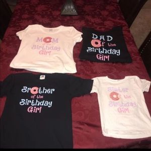 MATCHING FAMILY DONUT BDAY THEME SHIRTS